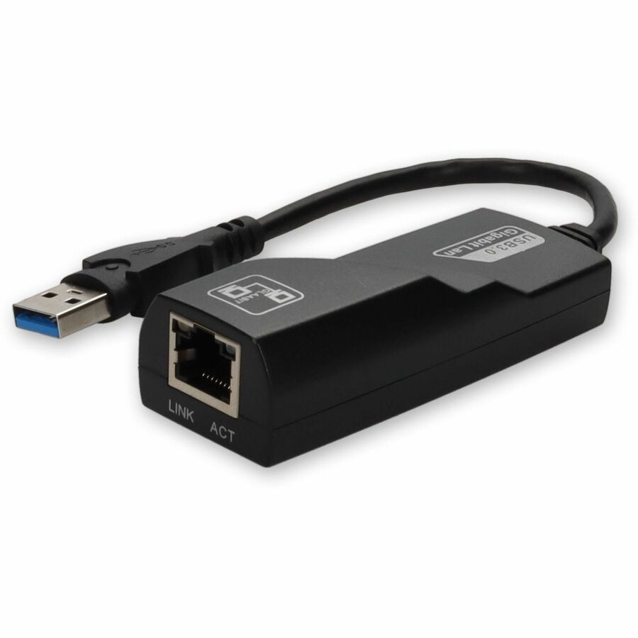 AddOn Lenovo 0A36322 Compatible USB 3.0 (A) Male to RJ-45 Female Gray & Black Adapter
