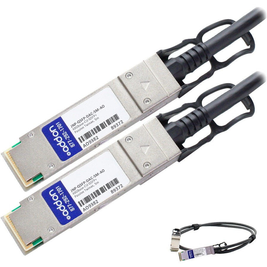 AddOn Juniper Networks® JNP-QSFP-DAC-5M Compatible TAA Compliant 40GBase-CU QSFP+ Direct Attach Cable (Passive Twinax, 5m)