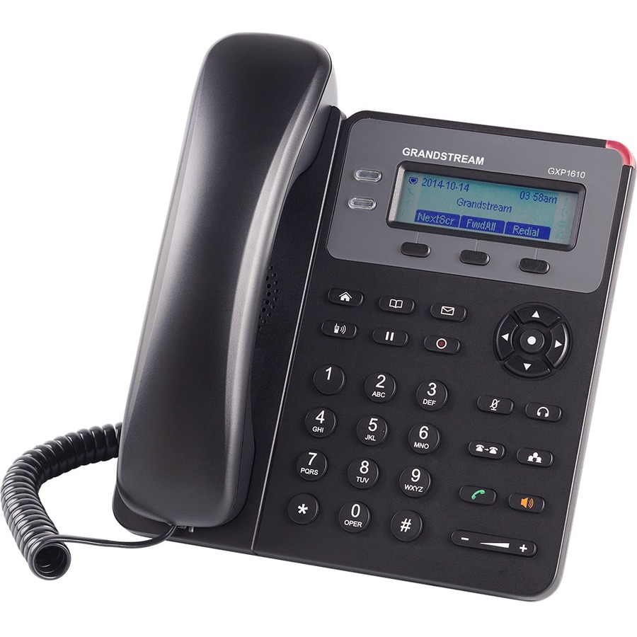 Grandstream GXP1610 IP Phone - Corded - Corded - 3 Multiple Conferencing - Wall Mountable - Black