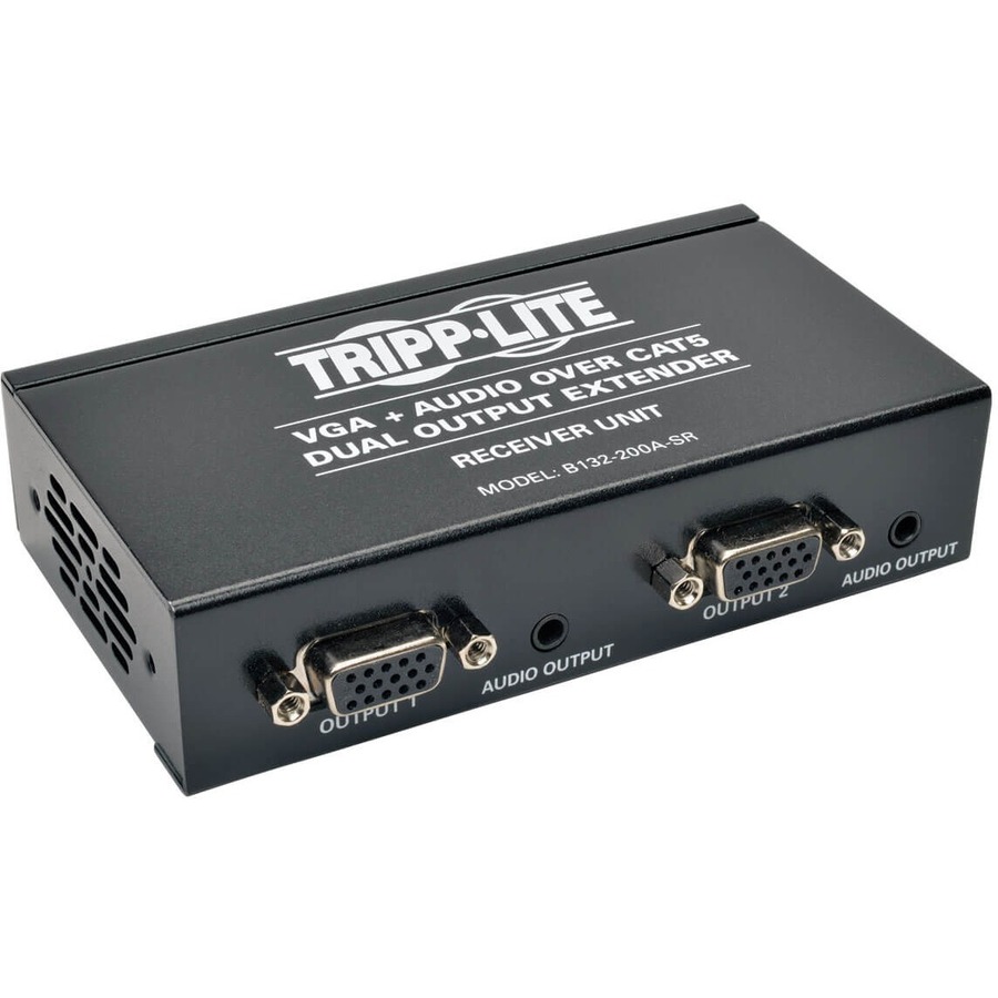 Eaton Tripp Lite Series Dual VGA with Audio over Cat5/Cat6 Extender, Box-Style Receiver, 1440x900 60 Hz, Up to 300 ft. (90 m), TAA