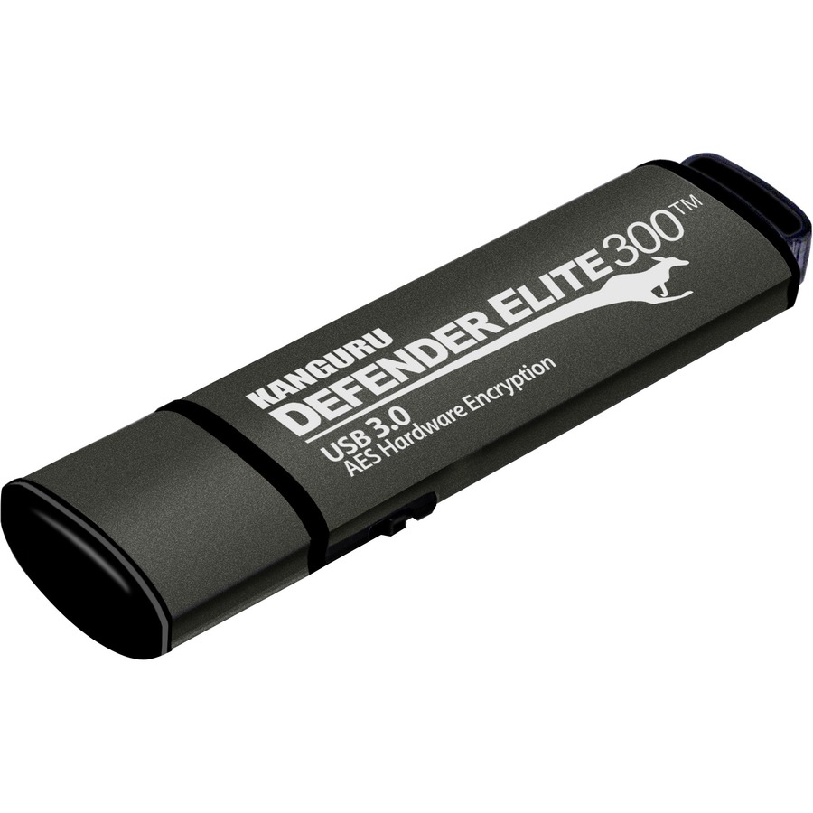 Kanguru Defender Elite300™ FIPS 140-2 Certified, AES XTS 256-Bit Hardware Encrypted USB 3 Secure Flash Drive with Physical Write Protect Switch, 128G