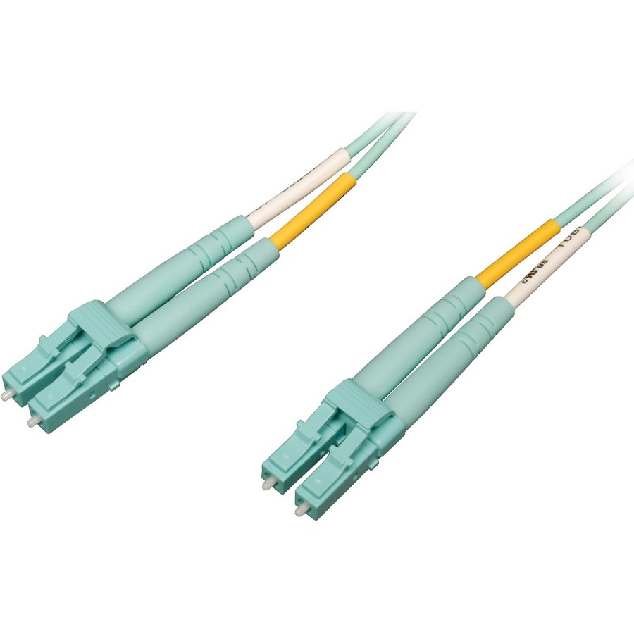 Tripp Lite by Eaton 100G Duplex Multimode 50/125 OM4 LSZH Fiber Optic Cable (LC/LC) Aqua 15 m