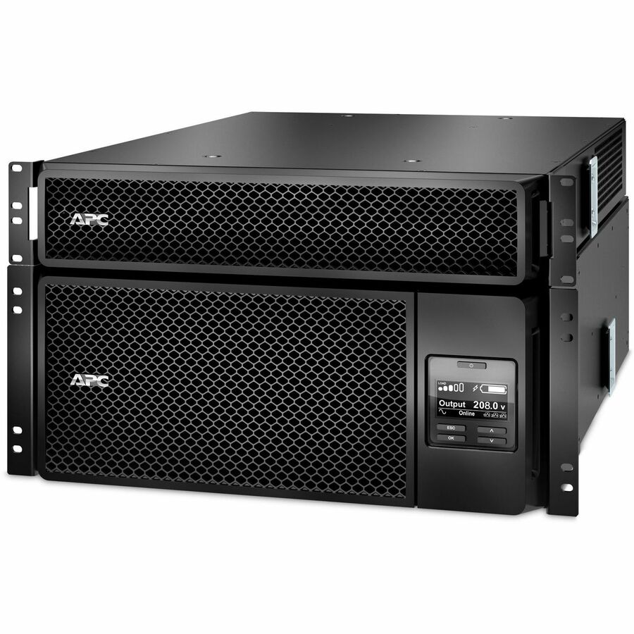 APC Smart-UPS On-Line, 6kVA/6kW, Rackmount 6U, 208V, 12x 5-20R+2x L6-20R+2x L6-30R NEMA, Network Card+SmartSlot, W/ transformer 208V-120V, W/ rail kit