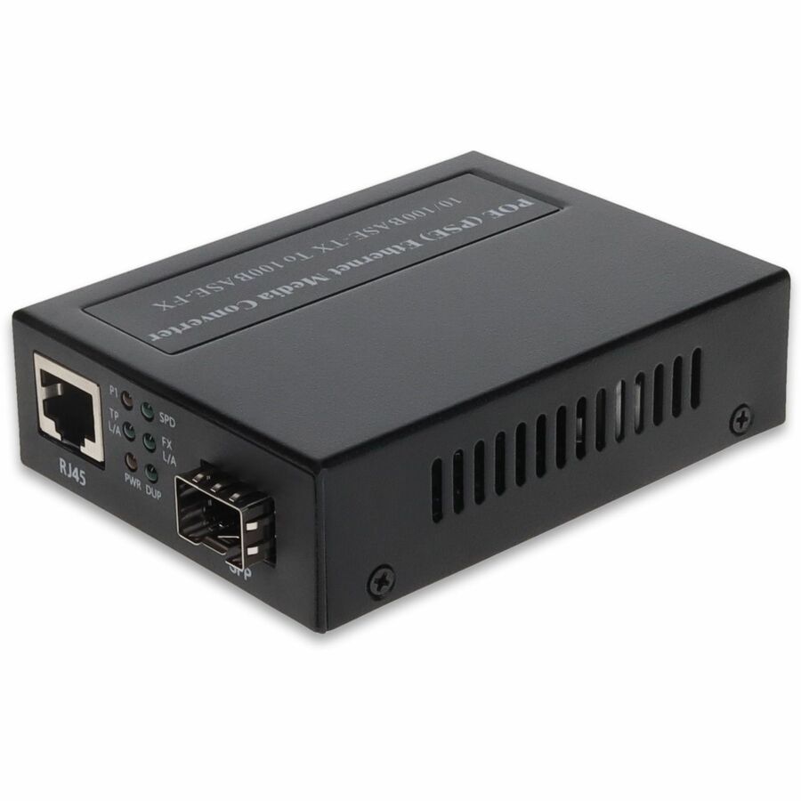 AddOn 10/100Base-TX(RJ-45) to Open SFP Port POE Media Converter
