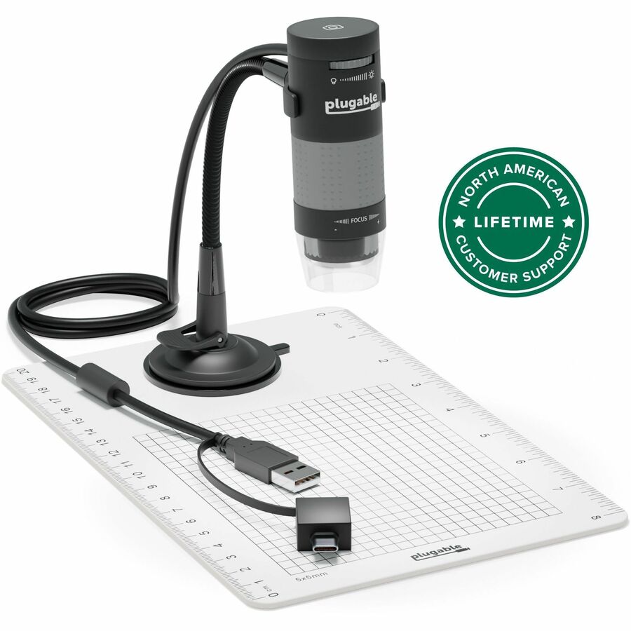Plugable USB 2.0 Digital Microscope with Flexible Arm Observation Stand