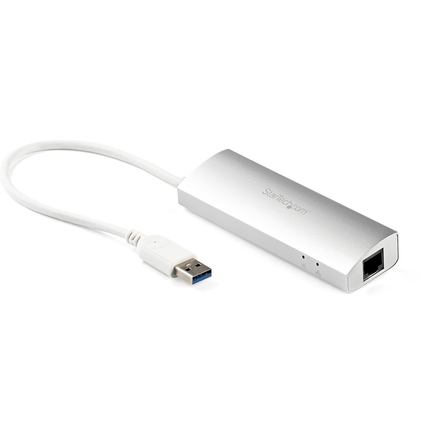StarTech 3-Port USB Hub with Ethernet, USB-A Ports, Gigabit Ethernet/GbE, USB 5Gbps, Bus-Powered, Portable Laptop USB 3.0 Hub