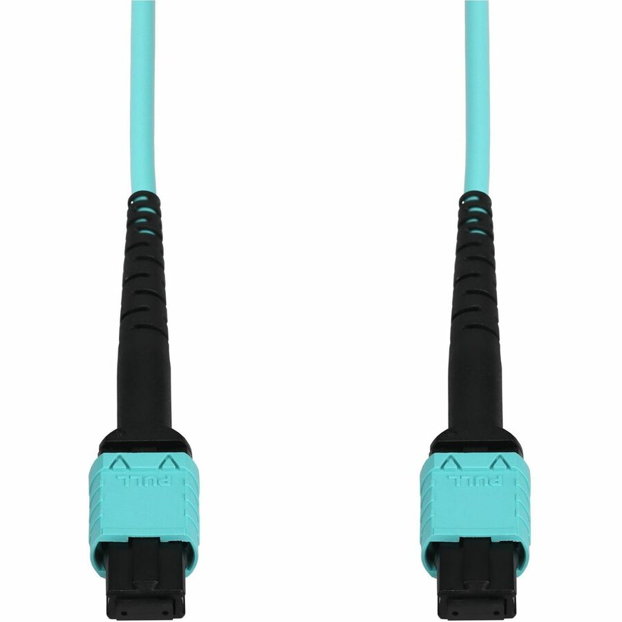 AddOn 50m MPO/UPC (Male) to MPO/UPC (Male) Aqua OM4 OFNP (Plenum-Rated) 12-Strand MMF (Multi Mode) Fiber Patch Cable, 50/125