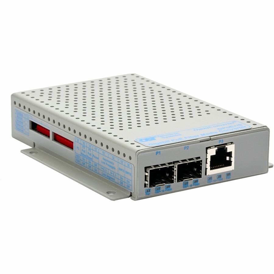 OmniConverter 10/100/1000 60W Hi-PoE Gigabit Ethernet Fiber Media Converter Switch RJ45 SFP