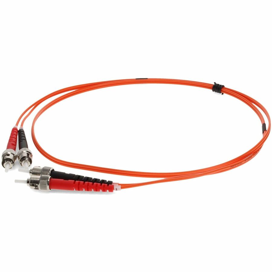 AddOn 1m ST to ST Orange OM2 Duplex OFNR (Riser-Rated) MMF (Multi Mode) Fiber Patch Cable, 50/125
