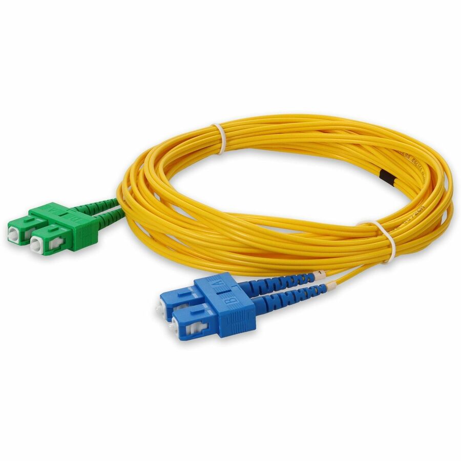 AddOn 10m ASC to SC Yellow OS2 Duplex OFNR (Riser-Rated) SMF (Single Mode) Fiber Patch Cable, 9/125
