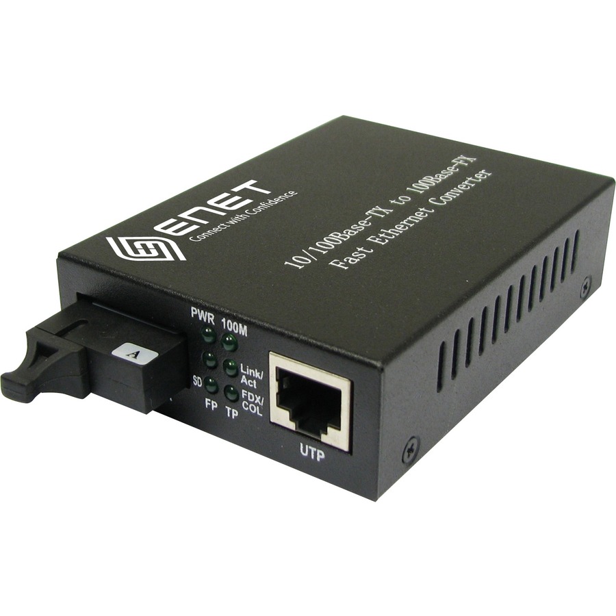 ENET 1x 10/100Base-T Power Over Ethernet (PoE) RJ45 to 1x Duplex SC 100Base-FX Multimode 2km; IEEE802.3; 33W total