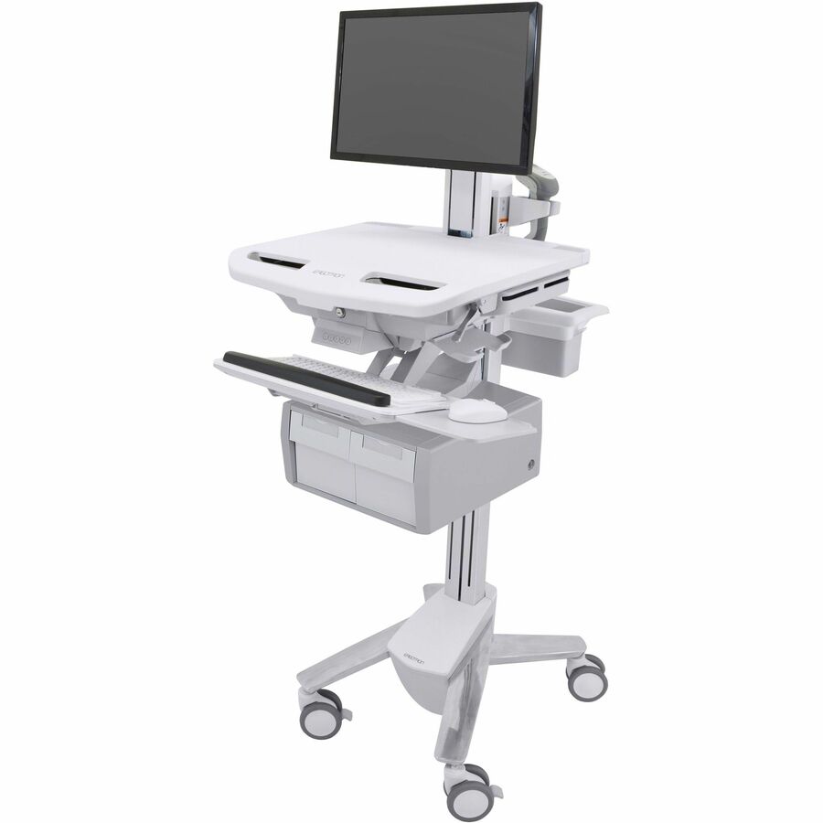Ergotron StyleView® Cart with LCD Pivot, 2 Tall Drawers (2x1)