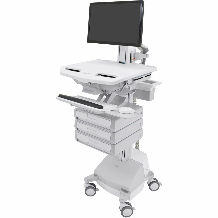 Ergotron StyleView® Cart with LCD Pivot, SLA Powered, 3 Drawers (1x3), US/CA/MX