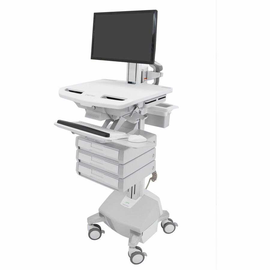 Ergotron StyleView® Cart with LCD Pivot, LiFe Powered, 3 Drawers (1x3), US/CA/MX