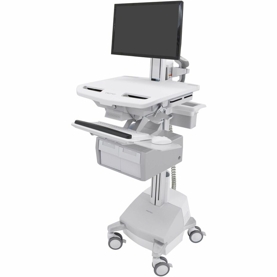 Ergotron StyleView® Cart with LCD Pivot, SLA Powered, 2 Tall Drawers, US/CA/MX