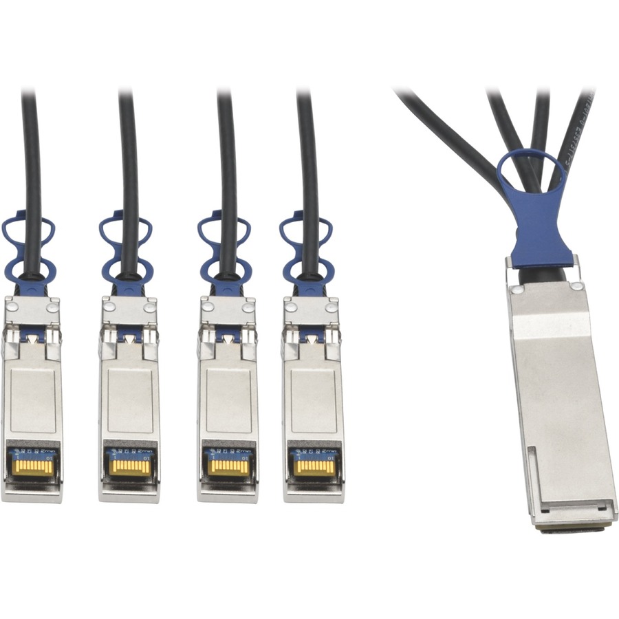 Tripp Lite by Eaton QSFP+ to 10 GbE SFP+ Passive DAC Breakout Cable (M/M) QSFP+ to (x4) SFP+ Compatible to Cisco QSFP-4SFP10G-CU1M 1M (3.28 ft.)