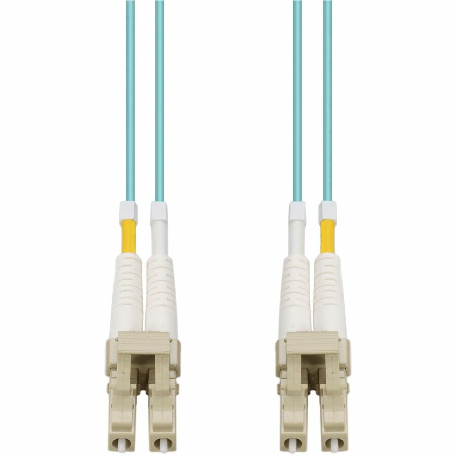 AddOn 2m LC to LC Aqua OM4 Duplex OFNR (Riser-Rated) TAA Fiber Patch Cable, MMF (Multi Mode), 50/125