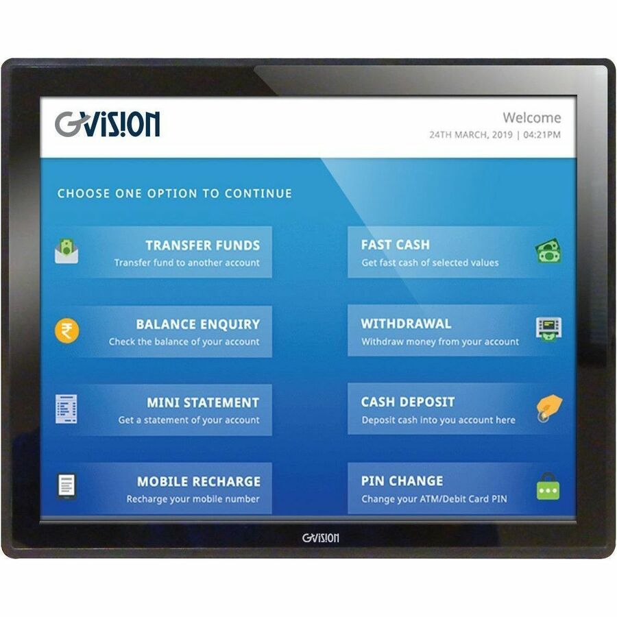 GVision R17ZH-OB-45P0 17" Class Open-frame LCD Touchscreen Monitor - 4:3 - 5 ms