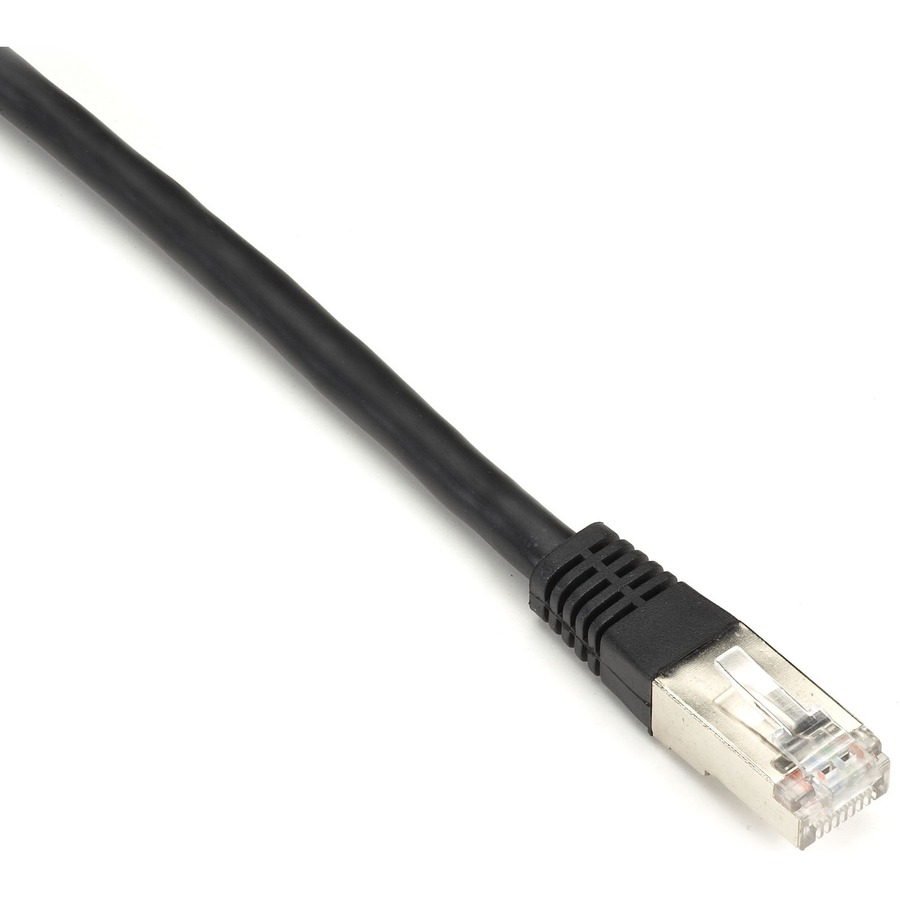 Black Box CAT6 250-MHz Stranded Patch Cable Slim Molded Boot - S/FTP, CM PVC, Black, 1FT