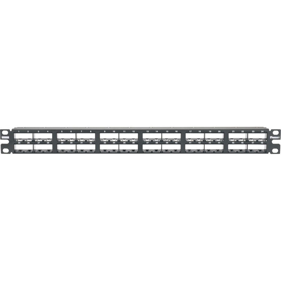 Panduit 48-Port Shielded High-Densitty Modular patch Panel, 1 RU.