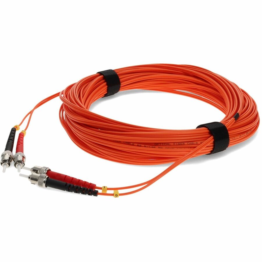 AddOn 40m ST to ST Orange OM1 Duplex OFNR (Riser-Rated) MMF (Multi Mode) Fiber Patch Cable, 62.5/125