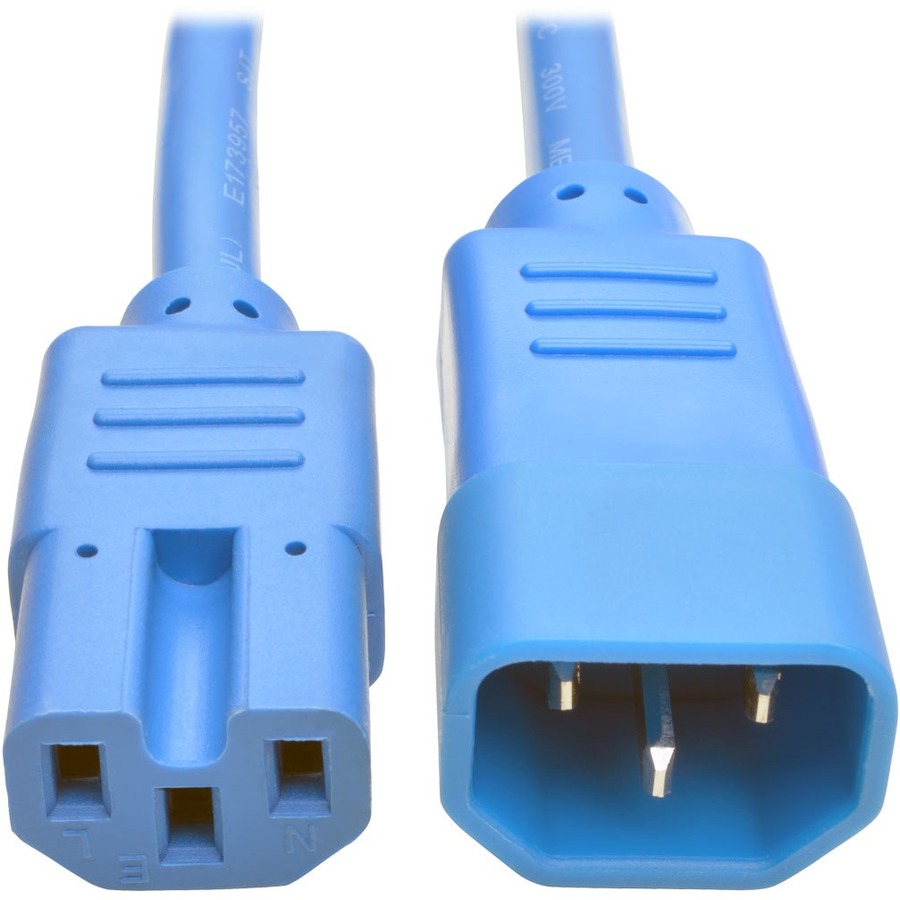 Tripp Lite by Eaton Power Cord C14 to C15 - Heavy-Duty 15A 250V 14 AWG 2 ft. (0.61 m) Blue