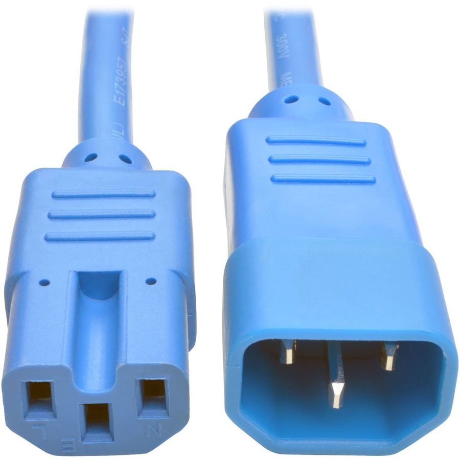 Tripp Lite by Eaton Power Cord C14 to C15 - Heavy-Duty 15A 250V 14 AWG 3 ft. (0.91 m) Blue