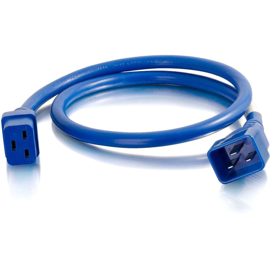 C2G 6ft 12AWG Power Cord (IEC320C20 to IEC320C19) - Blue