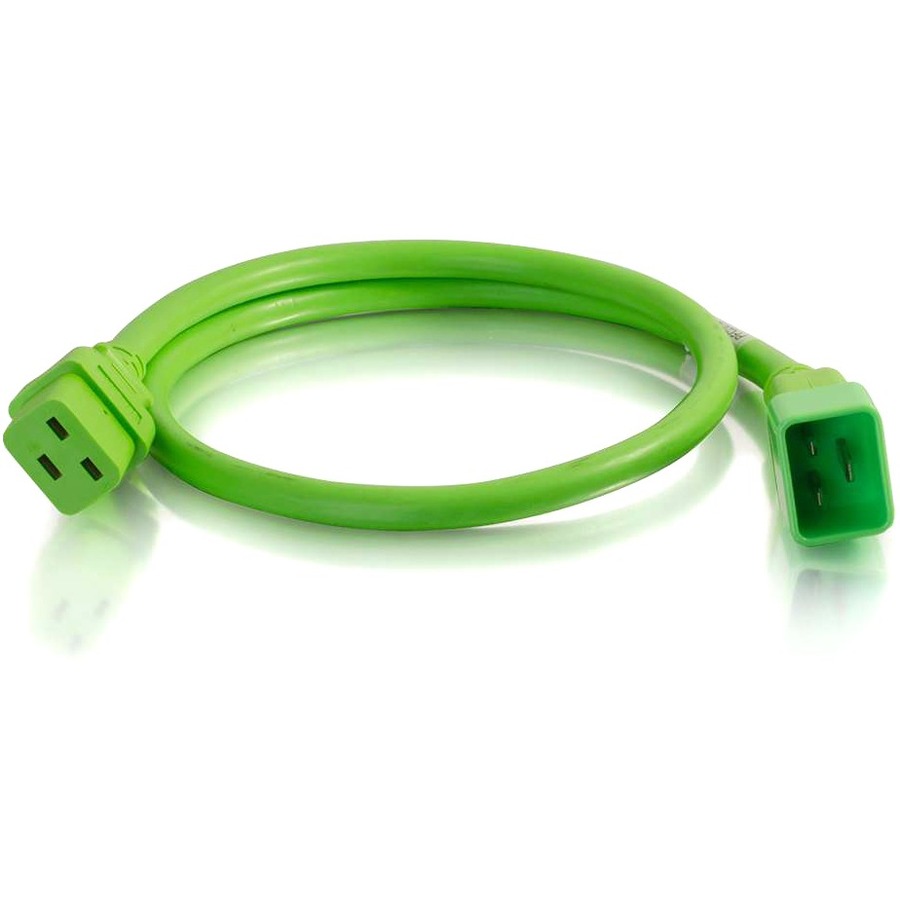 C2G 6ft 12AWG Power Cord (IEC320C20 to IEC320C19) - Green