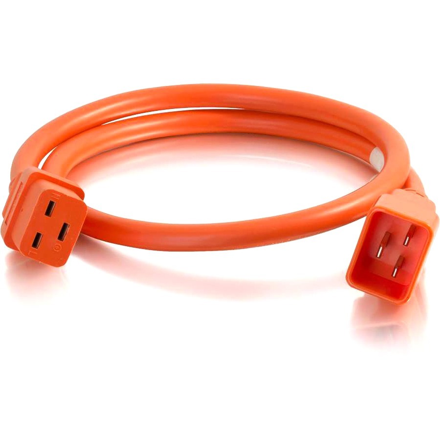 C2G 1ft 12AWG Power Cord (IEC320C20 to IEC320C19) - Orange