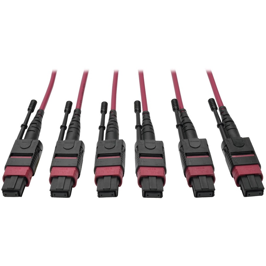 Tripp Lite by Eaton MTP/MPO Multimode Base-8 Trunk Cable 24-Strand 40GB/100GB 40/100GBASE-SR4 OM4 Plenum-Rated (3xF/3xF) Push/Pull Tab Magenta 61 m (200 ft.)