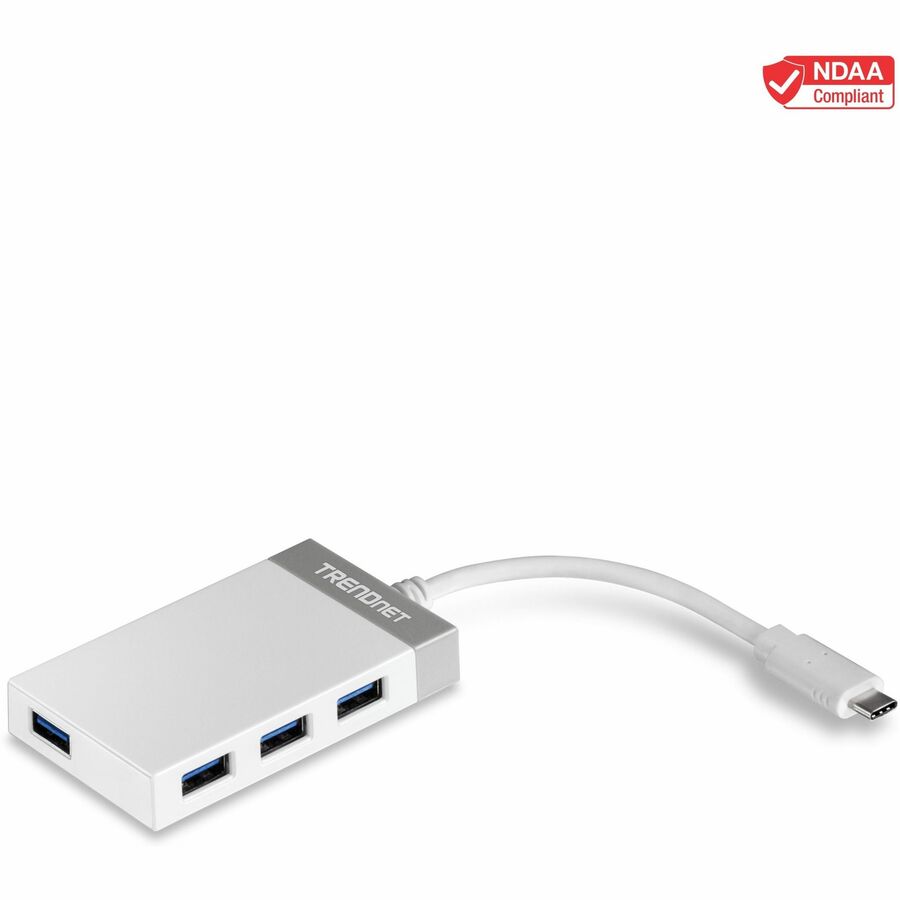 TRENDnet 4-Port USB-C to USB Mini Hub, TUC-H4E, Add 4 x USB 3.0 Ports to a USB-C Computer, USB C Multiport Adapter, Compatible with Windows, MacOs
