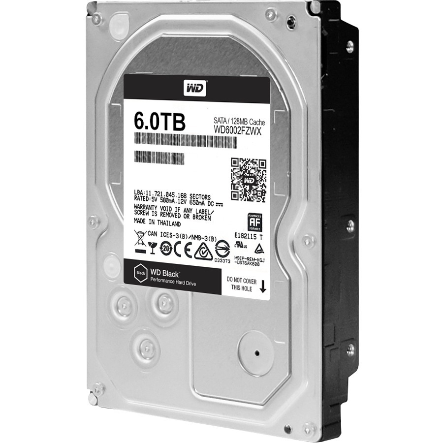 WD Black 6TB Performance Desktop Hard Disk Drive - 7200 RPM SATA 6Gb/s 128MB Cache 3.5 Inch - WD6002FZWX