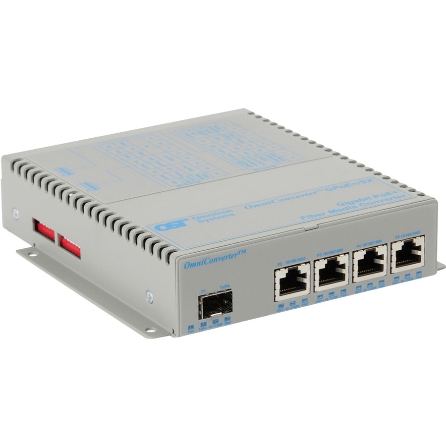 Omnitron Systems OmniConverter GPoE+/SX 4x PoE+ SFP US AC Powered