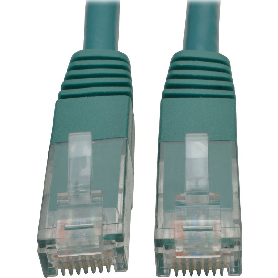 Tripp Lite Cat6 Gigabit Molded Patch Cable (RJ45 M/M), Green, 10 ft - 10 ft Category 6 Network Cable for Network Device, Router, Modem, Blu-ray Player, Printer, Computer - First End: 1 x RJ-45 Network - Male - Second End: 1 x RJ-45 Network - Male - 1 Gbit