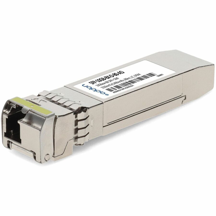 AddOn MSA and TAA 10GBase-BX SFP+ Transceiver (SMF, 1550nmTx/1490nmRx, 80km, LC, DOM)