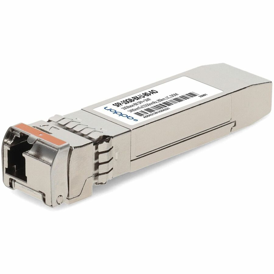 AddOn MSA and TAA 10GBase-BX SFP+ Transceiver (SMF, 1490nmTx/1550nmRx, 80km, LC, DOM)