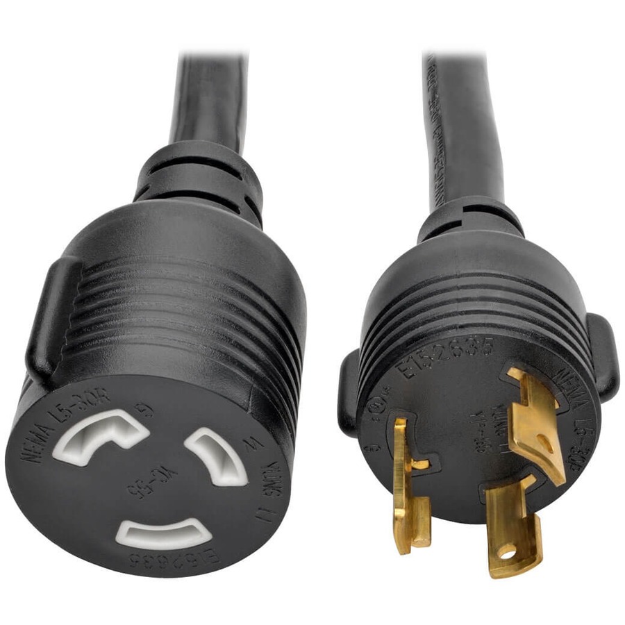Tripp Lite by Eaton Power Extension Cord NEMA L5-30P to NEMA L5-30R- Heavy-Duty 30A 125V 10 AWG 6 ft. (1.83 m) Black Locking Connectors
