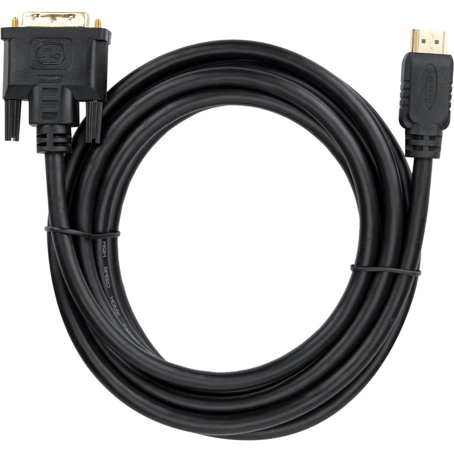 Rocstor Premium HDMI to DVI-D Cable - M/M - 10 ft - 1 x DVI-D Male - 1 x Male HDMI - Gold-plated Contacts - Black