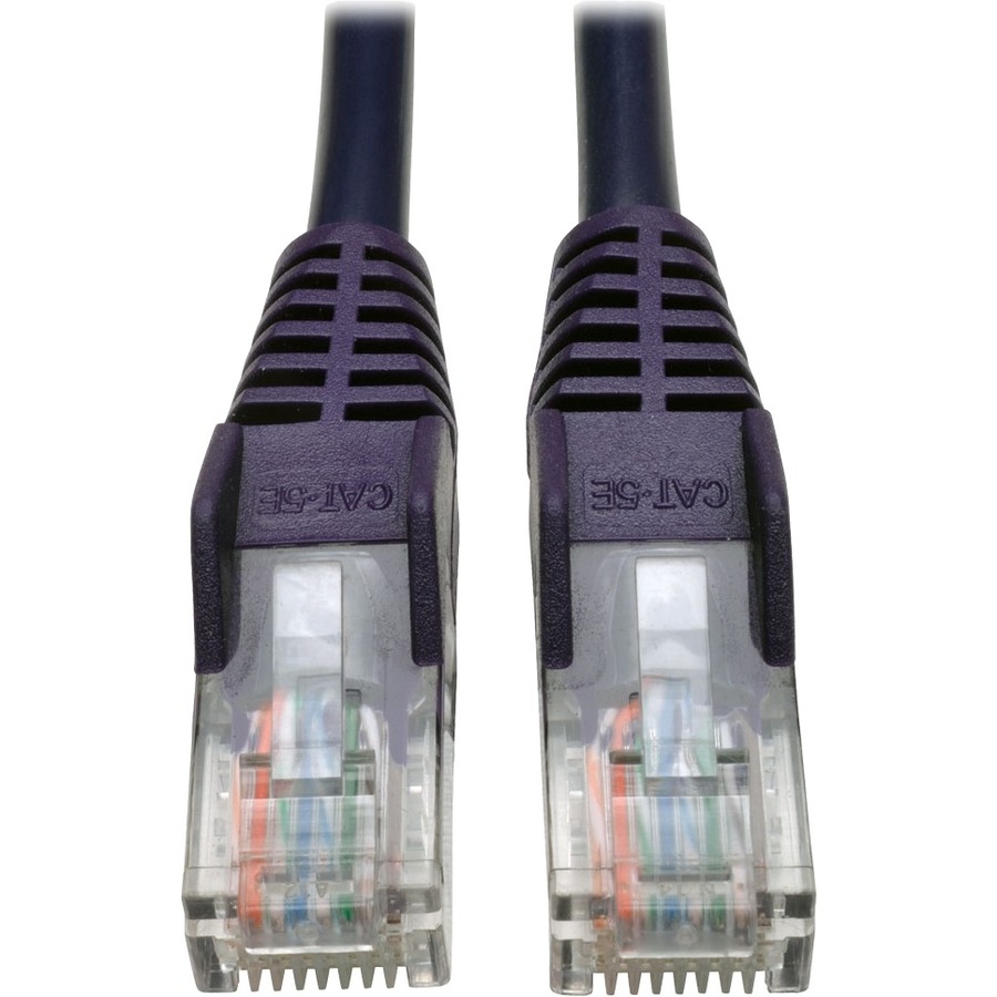 Tripp Lite Cat5e 350 MHz Snagless Molded UTP Patch Cable (RJ45 M/M), Purple, 3 ft - 3 ft Category 5e Network Cable for Network Device, Router, Switch, Printer, Server - First End: 1 x RJ-45 Network - Male - Second End: 1 x RJ-45 Network - Male - 1 Gbit/s 
