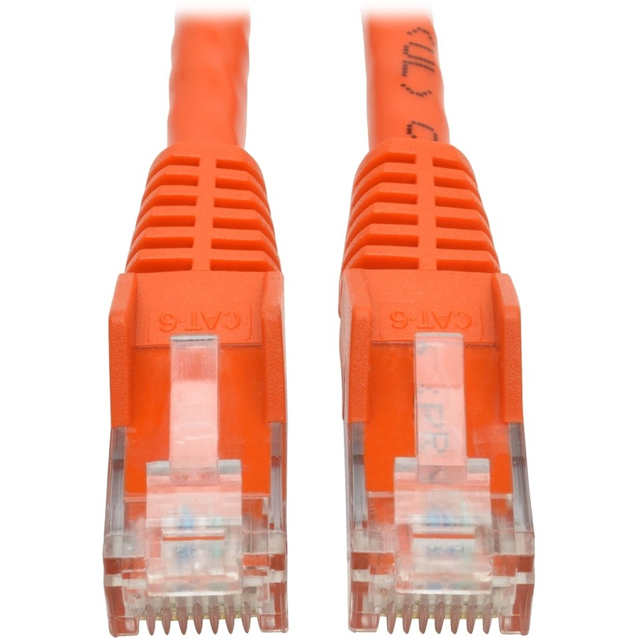 Tripp Lite Cat6 Gigabit Snagless Molded UTP Patch Cable (RJ45 M/M), Orange, 1 ft - 1 ft Category 6 Network Cable for Switch, Hub, Network Device, Router, Server, Modem, Network Adapter - First End: 1 x RJ-45 Network - Male - Second End: 1 x RJ-45 Network 