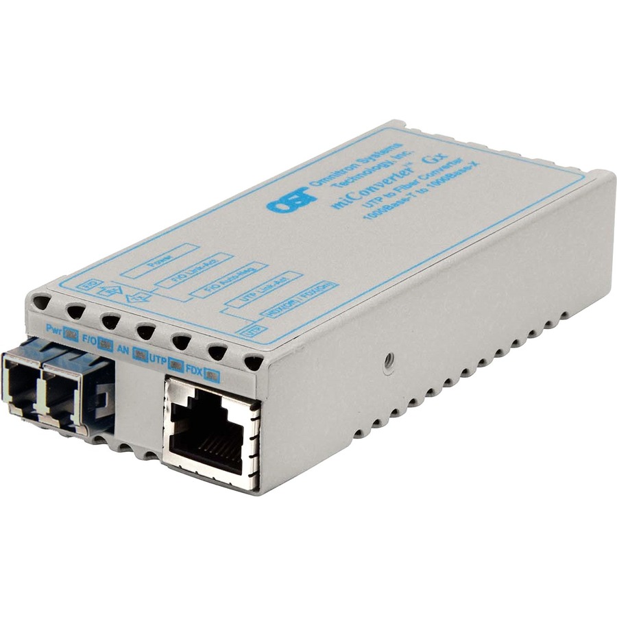 Omnitron Systems miConverter 1000Mbps Gigabit Ethernet Fiber Media Converter RJ45 LC Multimode 550m