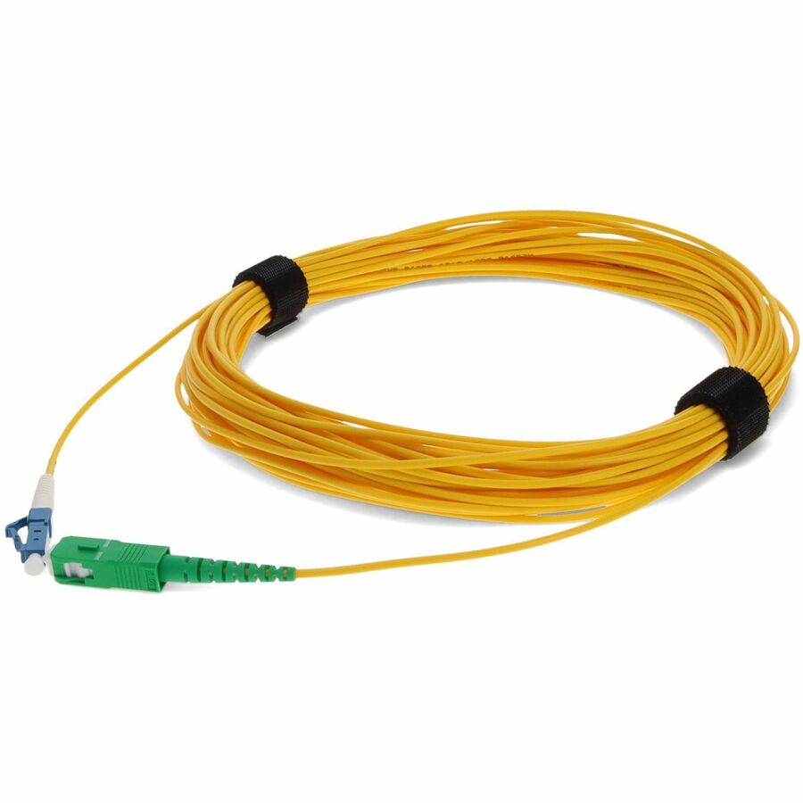 AddOn 15m ASC to LC Yellow OS2 Simplex OFNR (Riser-Rated) SMF (Single Mode) Fiber Patch Cable, 9/125