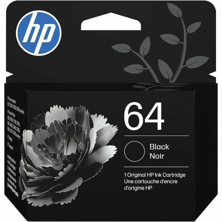 HP 64 Original Inkjet Ink Cartridge - Black - 1 Each - 200 Pages