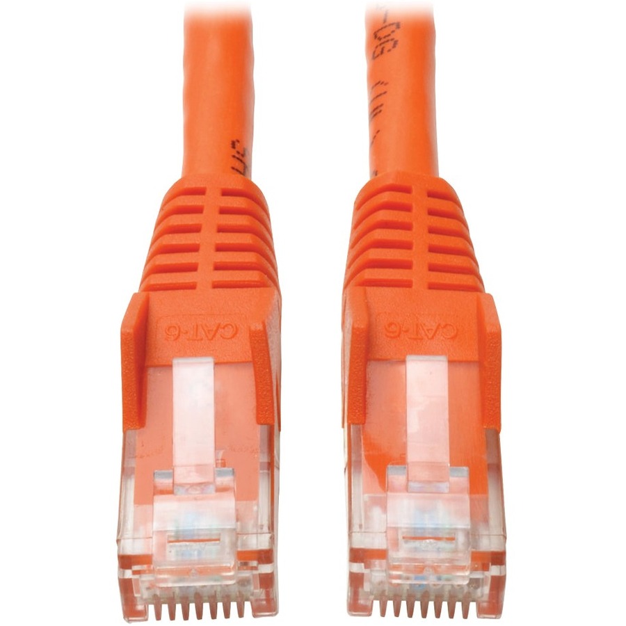 Tripp Lite Cat.6 UTP Patch Network Cable - 50 ft Category 6 Network Cable for Network Device - First End: 1 x RJ-45 Network - Male - Second End: 1 x RJ-45 Network - Male - 10 Gbit/s - Patch Cable - Gold Plated Contact - CM - 24 AWG - Orange