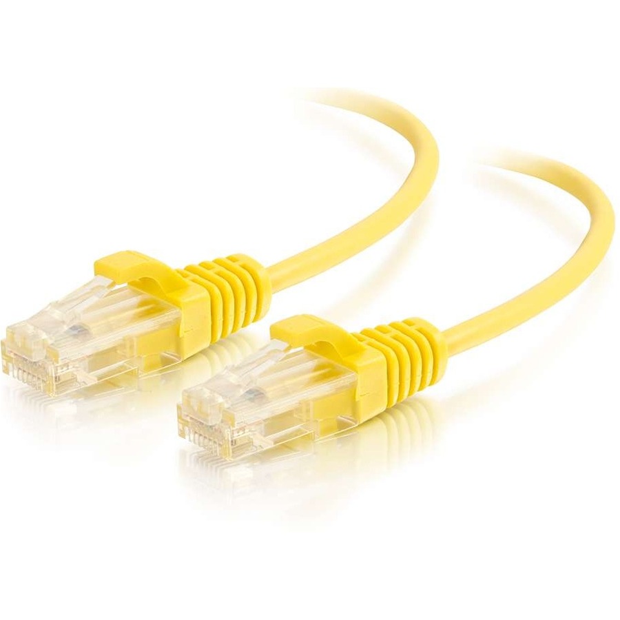 C2G 3ft Cat6 Snagless Unshielded (UTP) Slim Ethernet Cable - Cat6 Network Patch Cable - PoE - Yellow