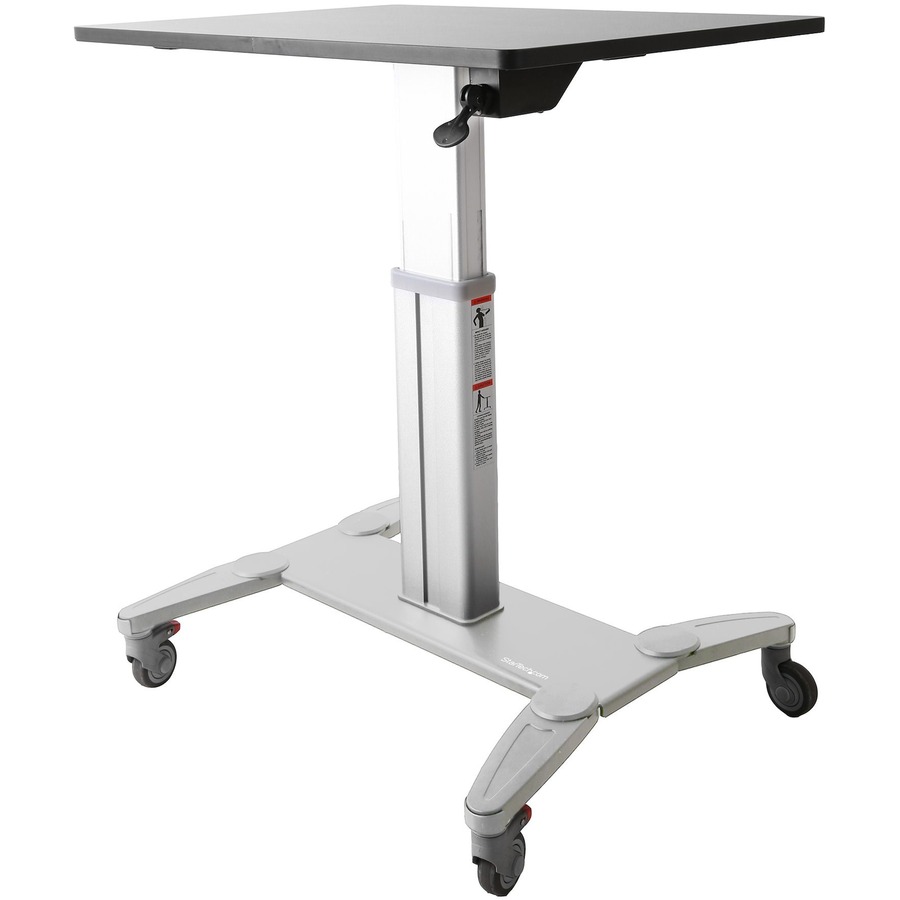 StarTech Mobile Standing Desk - Portable Sit-Stand Ergonomic Height Adjustable Cart on Wheels - Rolling Computer/Laptop Workstation