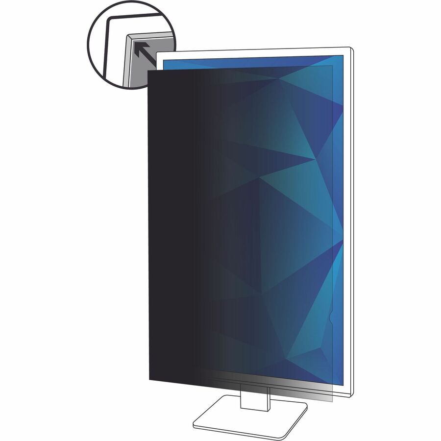 3M Privacy Filter for 25in Portrait Monitor, 16:9, PF250W9P Black, Matte