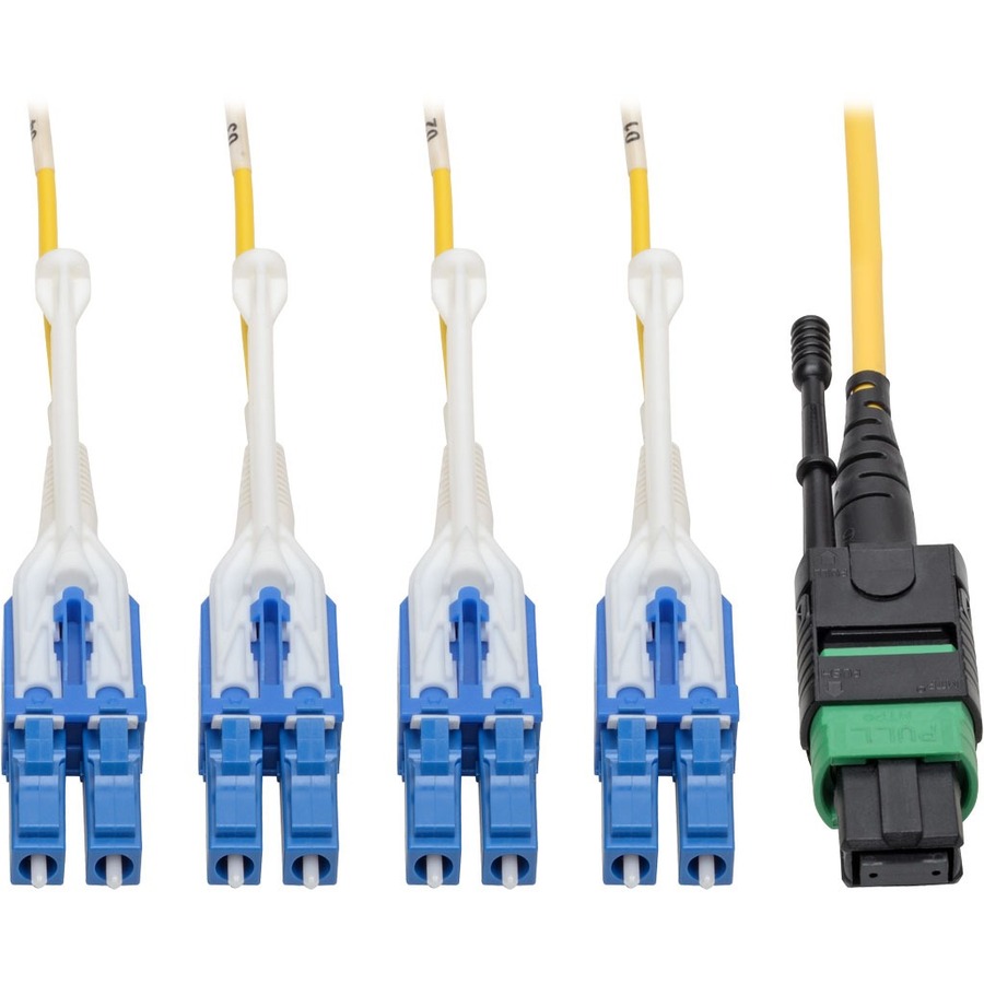 Tripp Lite by Eaton MTP/MPO (APC) to 4xLC (UPC) Singlemode Breakout Patch Cable 40/100 GbE QSFP+ 40GBASE-PLR4 Plenum Yellow 2 m (6.6 ft.)