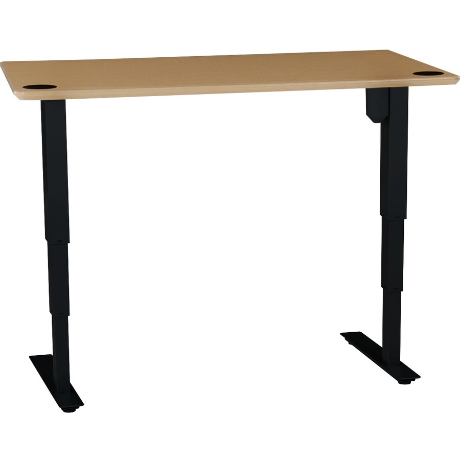 48IN MELAMINE BEECH VENEER TABLETOP WITH STEEL FRAME BLACK